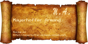 Mayerhoffer Armand névjegykártya