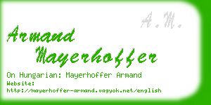 armand mayerhoffer business card